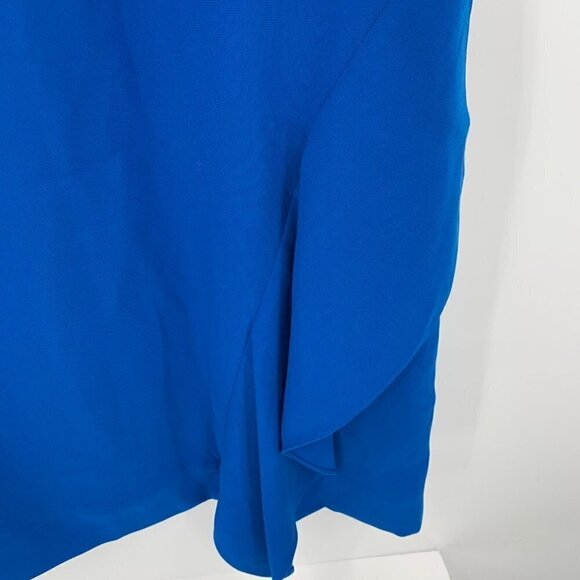 DVF Diane von Furstenberg Wylda shift dress neptune blue ruffle drape new 2 - Picture 3 of 6